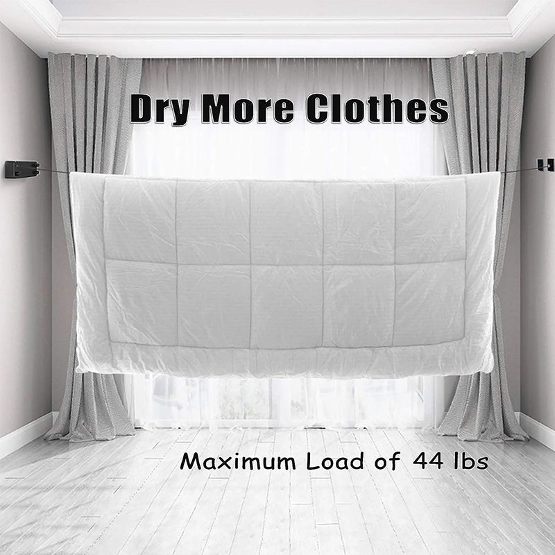 Retractable clothesline for indoors/outdoors