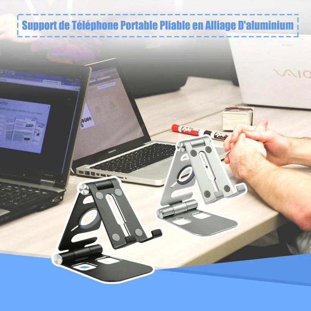 Multipurpose foldable smartphone holder made of aluminum alloy