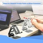 Multipurpose foldable smartphone holder made of aluminum alloy