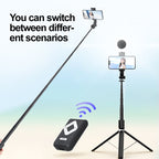 Selfie stick with LED fill light