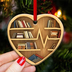 Book Lovers Heart Ornament