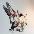 Solo Mallard Hunting & Trout Fishing Scene Creative Metal Wall Art Craft