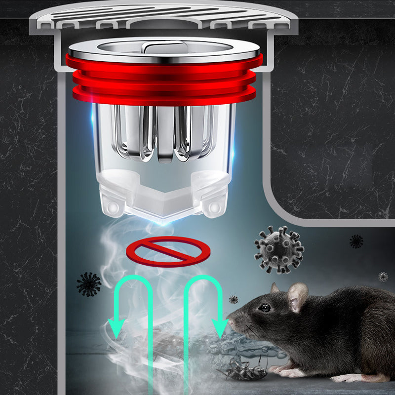 Magnetic odor-neutralizing floor drain core