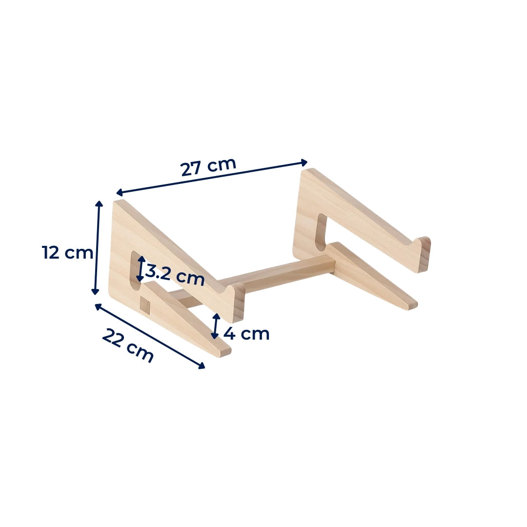 Ergonomic Neck Support – Ventilated Natural Wood – Prevents Overheating – Ideal for Home & Office Use