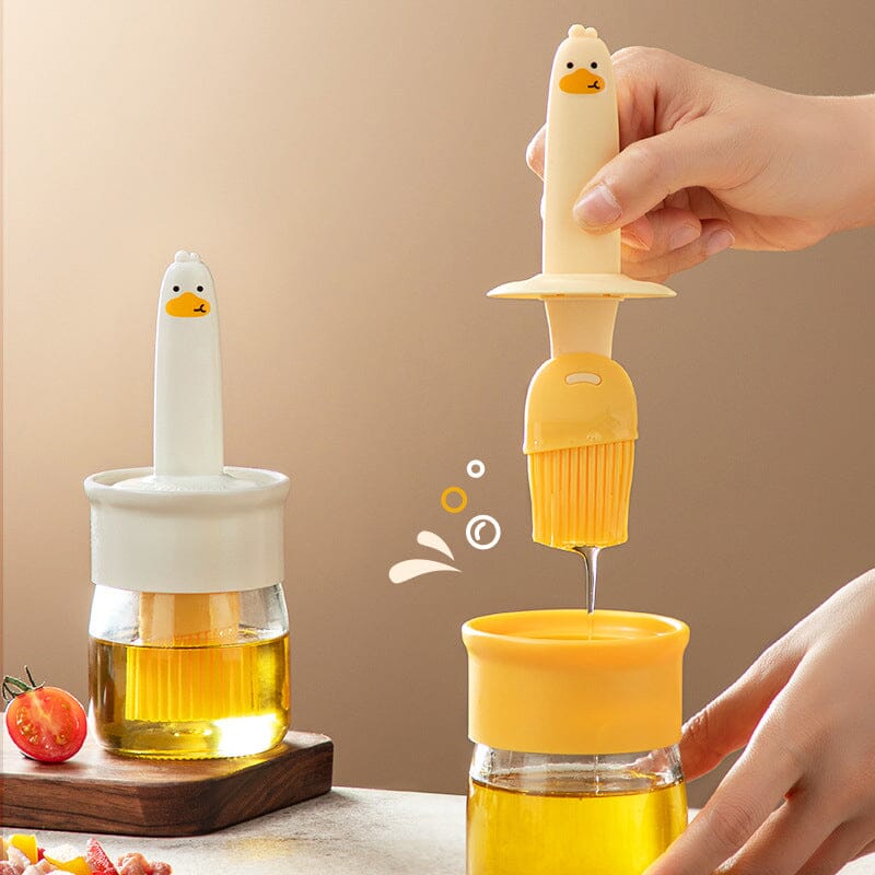 Oil dispenser with brush for BBQ