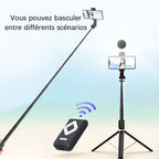 Selfie stick with LED additional light