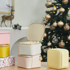 Leather jewelry box for travel