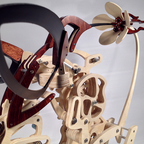 Wood artificial hummingbird sculpture