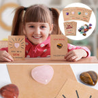 24-pack Valentine's Day cards with heart-shaped crystals