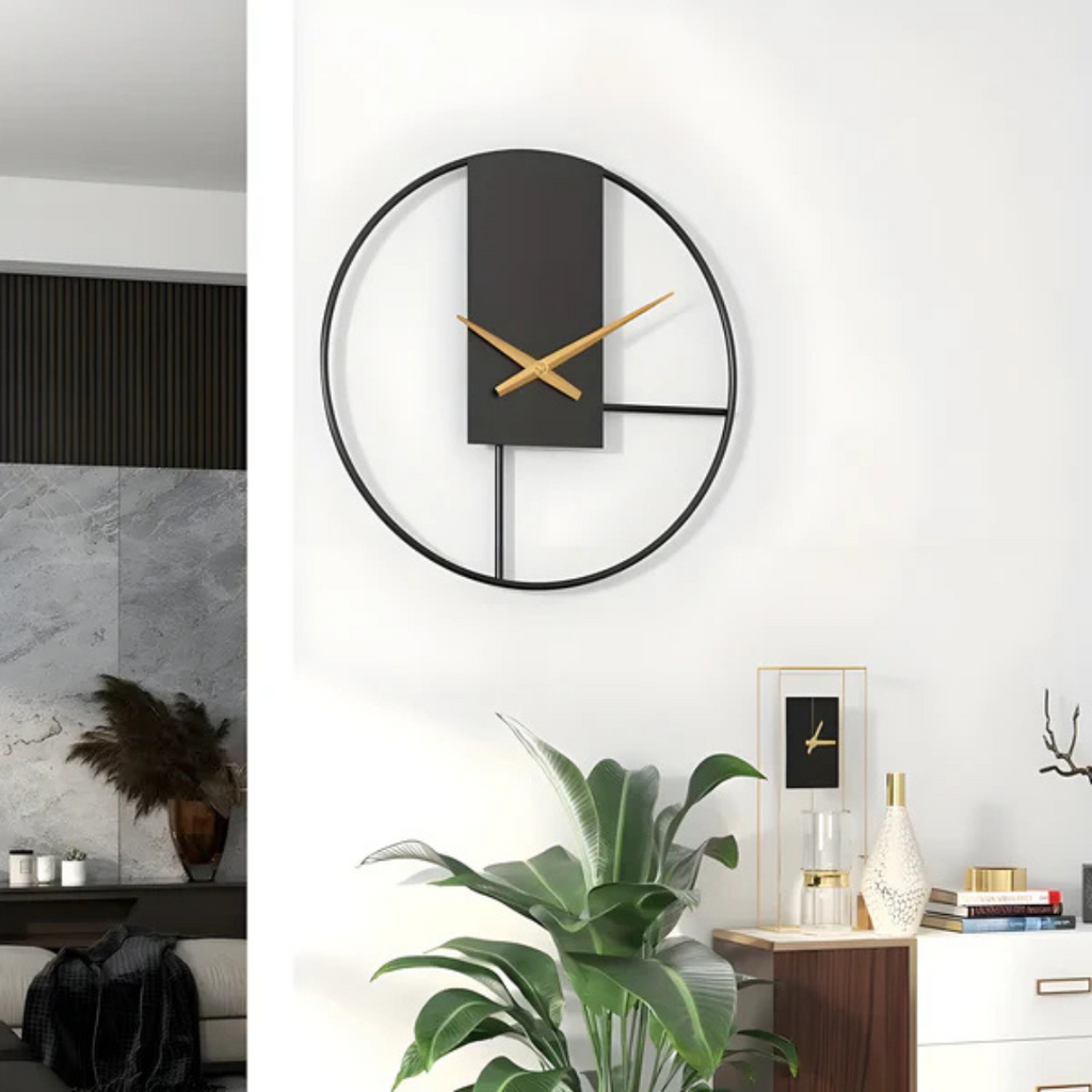 Aurum | Large Wall Clock Modern Black 40 cm Minimalistic