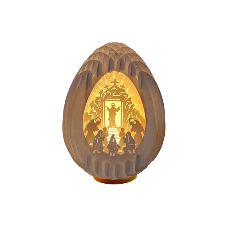 Easter 3D Paper Desk Lamp with Luminous Base