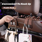 Car seat back double hook