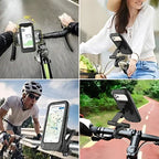 Waterproof Bicycle Phone Holder with 360-Degree Rotation and Touchscreen Access