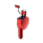 3-in-1 retractable quick charge car adapter