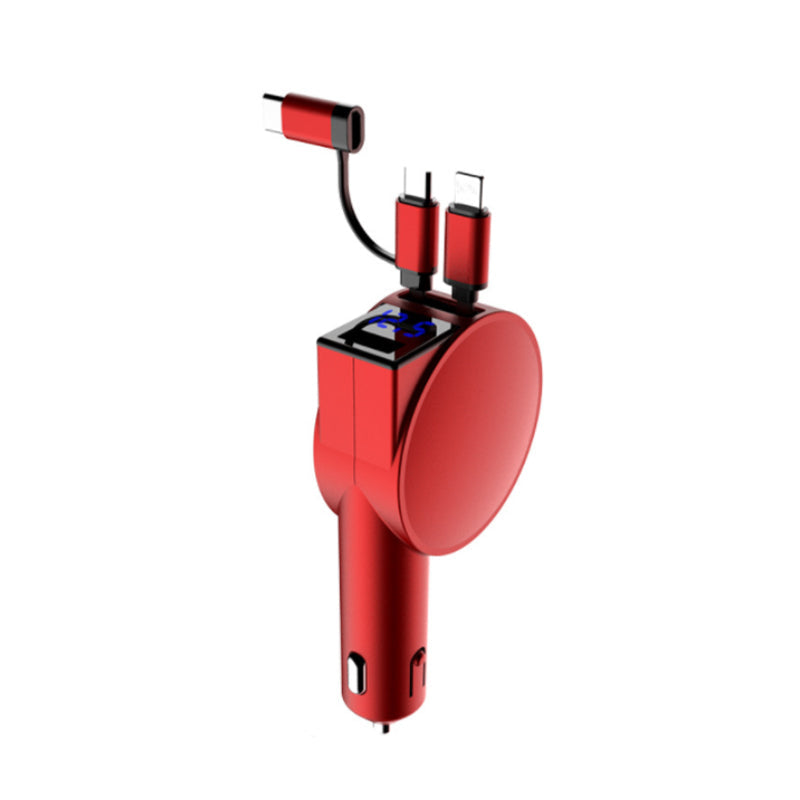 3-in-1 retractable quick charge car adapter