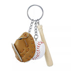 Mini Baseball Glove Set Charm Keychain