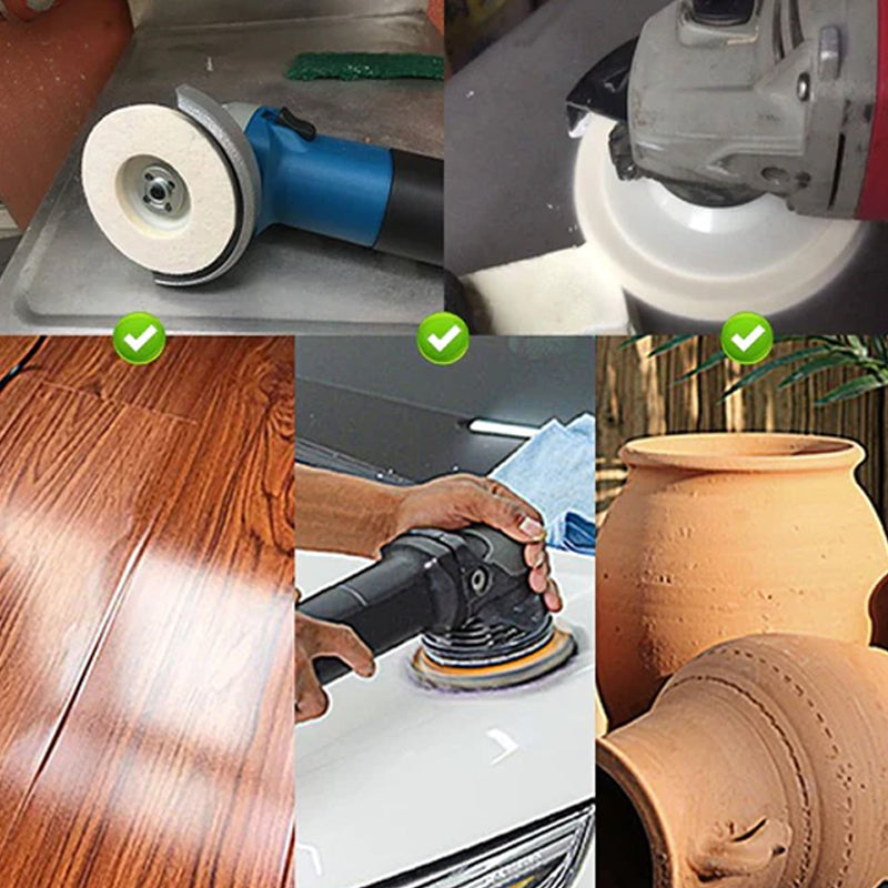 Wool polishing disc