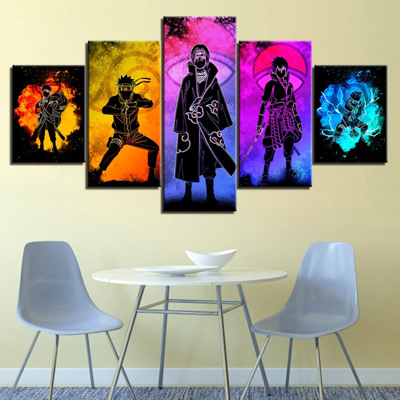 5 piece Naruto Anime - canvas wall art painting