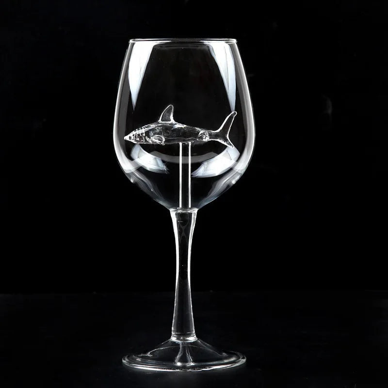 Built-in Shark Sea Wine Glasses