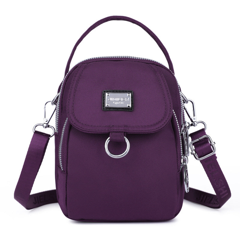 Women's Waterproof Nylon Shoulder Bag with Detachable Strap
