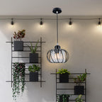 Pendant Light Black Glass Globe Ceiling Fixture