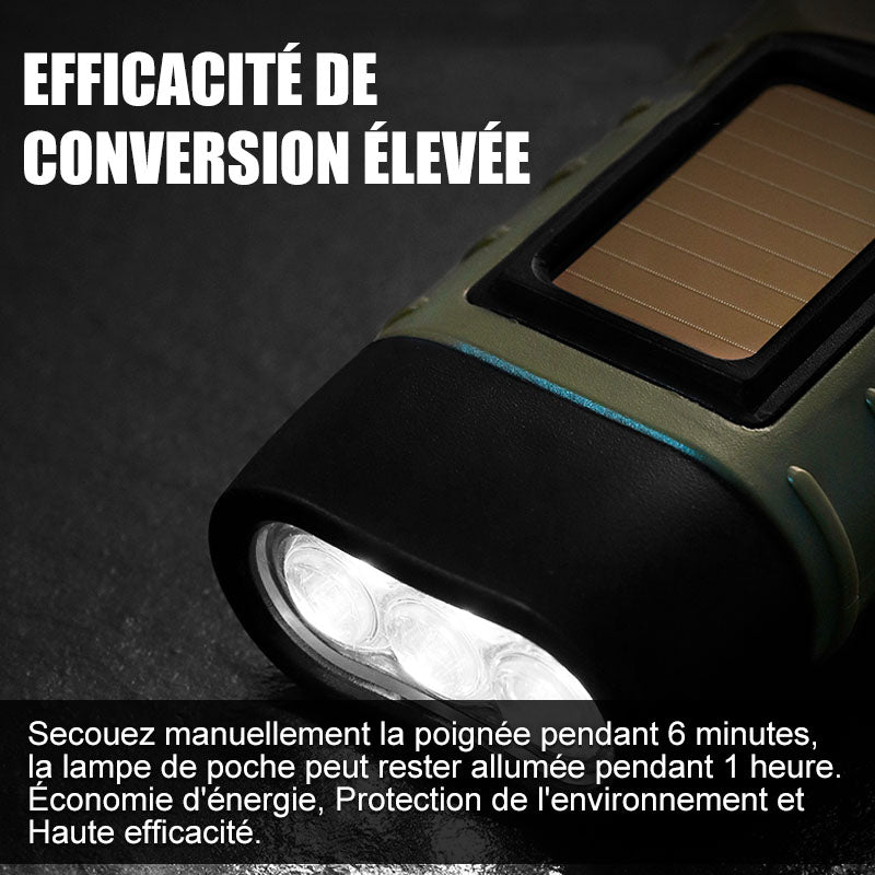 Rechargeable emergency flashlight for outdoor use
