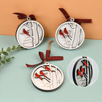 Handmade Memorial Ornament with Cardinals