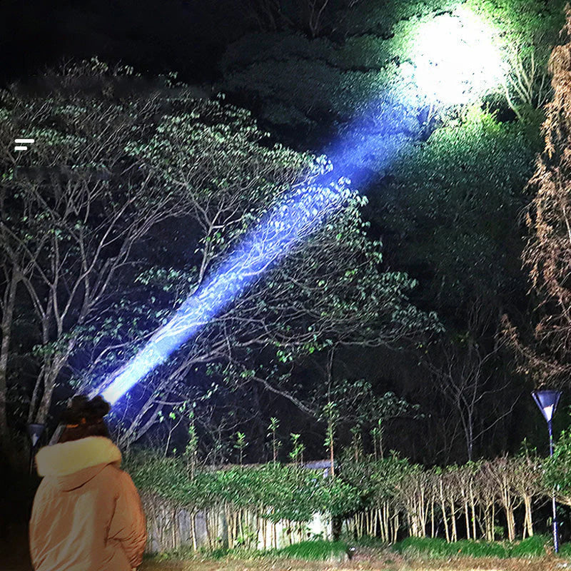 Wide-beam LED headlamp with power bank function and USB charging port