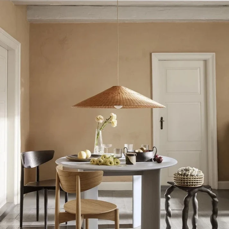 Scandinavian LED Pendant Lamp Made of Bamboo