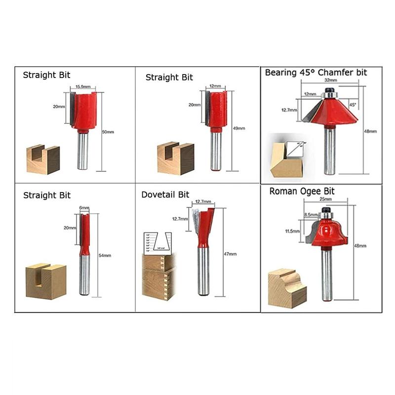 Shank Woodworking Tools Set