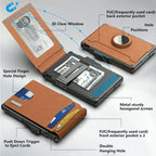 Men's Business Style PU Leather Card Slots for AirTag