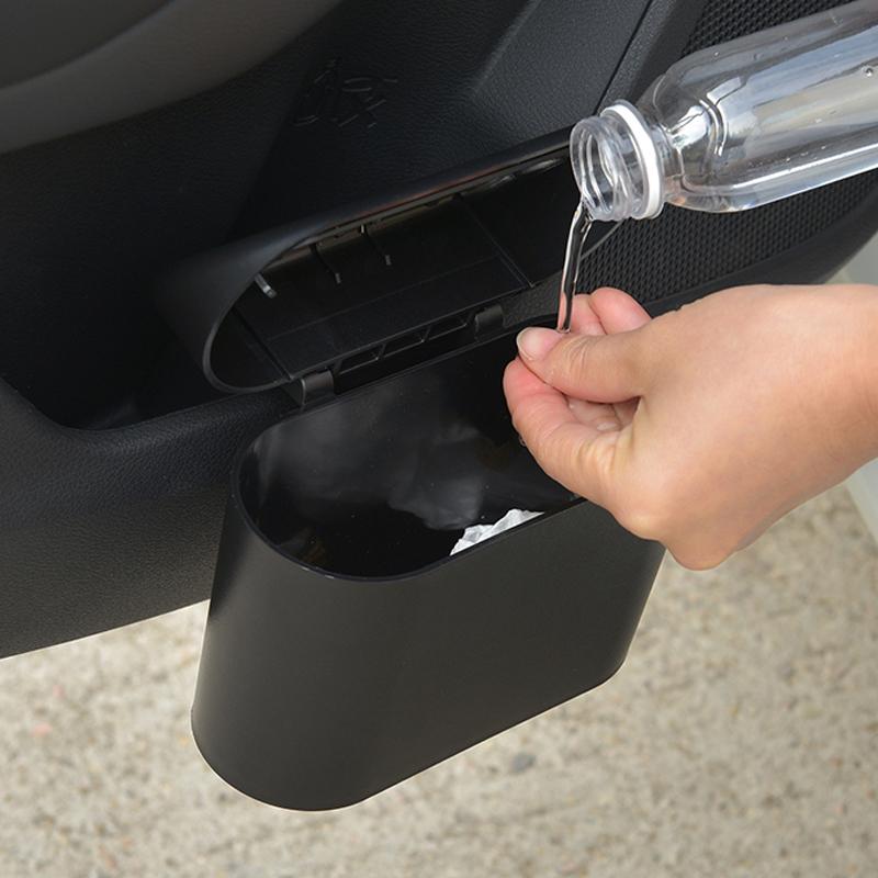 Car door hanging trash can