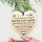 Friendship Wood Pendant Christmas Tree Decor (3 Pieces)