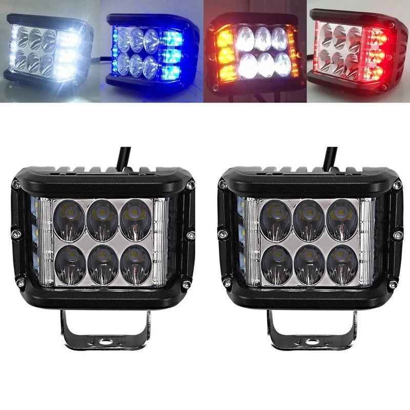 LED strobe spotlight with three sides for car