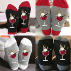 Christmas gnome wine glass unisex crew socks