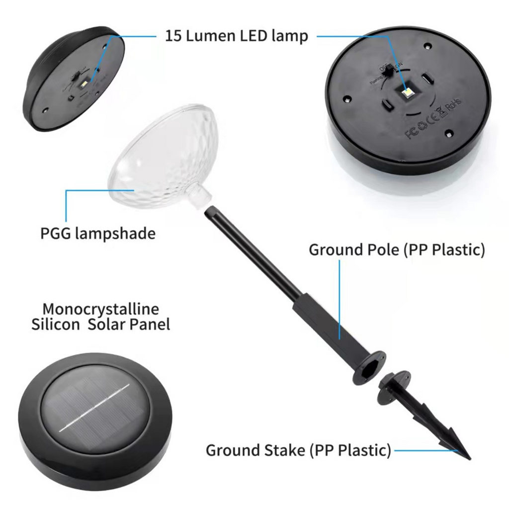Solar Garden Lamp with Color Change – LED Garden Lighting for Outdoor Use with Flower Pattern
