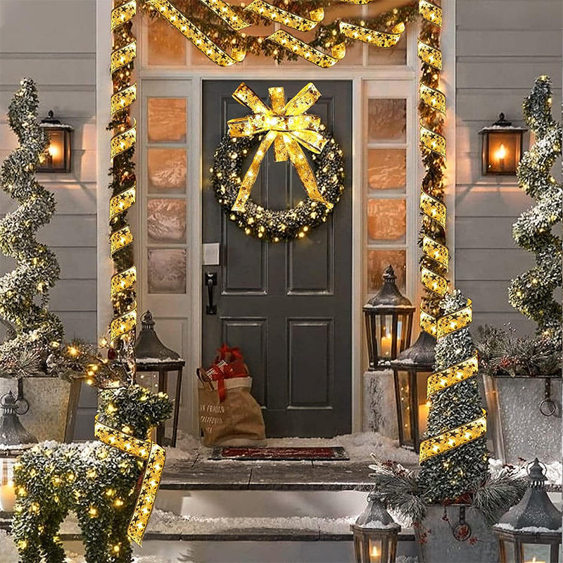 Ribbon Christmas tree decorative lights
