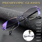 2024 new high hardness anti-blue light sapphire reading glasses dual focus intelligent reading glasses