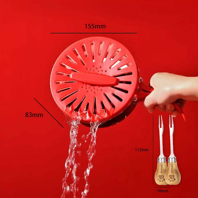 Foldable Quick-Drain Basket with Rotating Lid