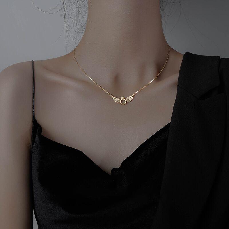 Sterling Silver Angel Wing Necklace