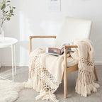 Snug Knit Woven Tassel Blanket
