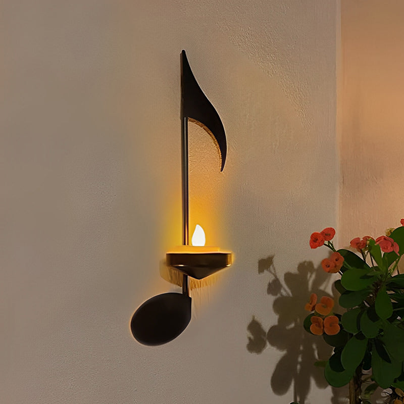 Black Music Note Wall Light