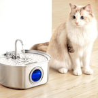 Felindra Cat Drinking Fountain Made of Stainless Steel | Flowing Water for Better Hydration | Quiet & Hygienic | 2.5 L Capacity