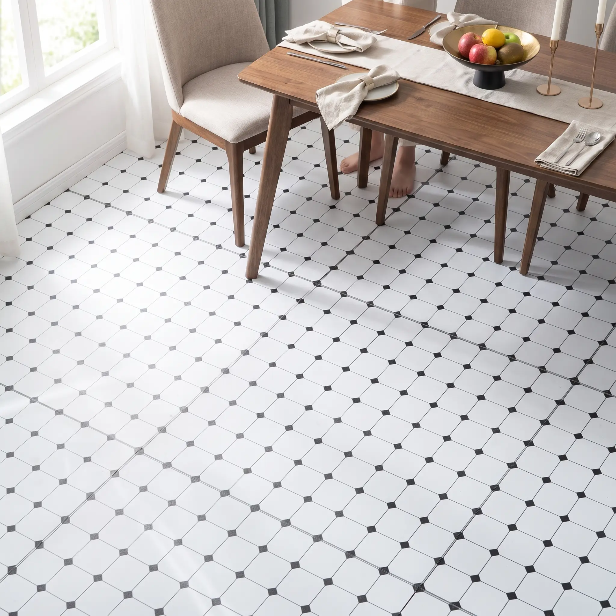 Peel and Stick PVC Flooring Matt Vinyl Flooring with Stone Look