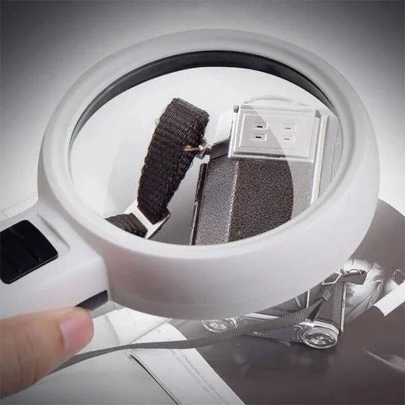 30x optical magnifying glass with LED light