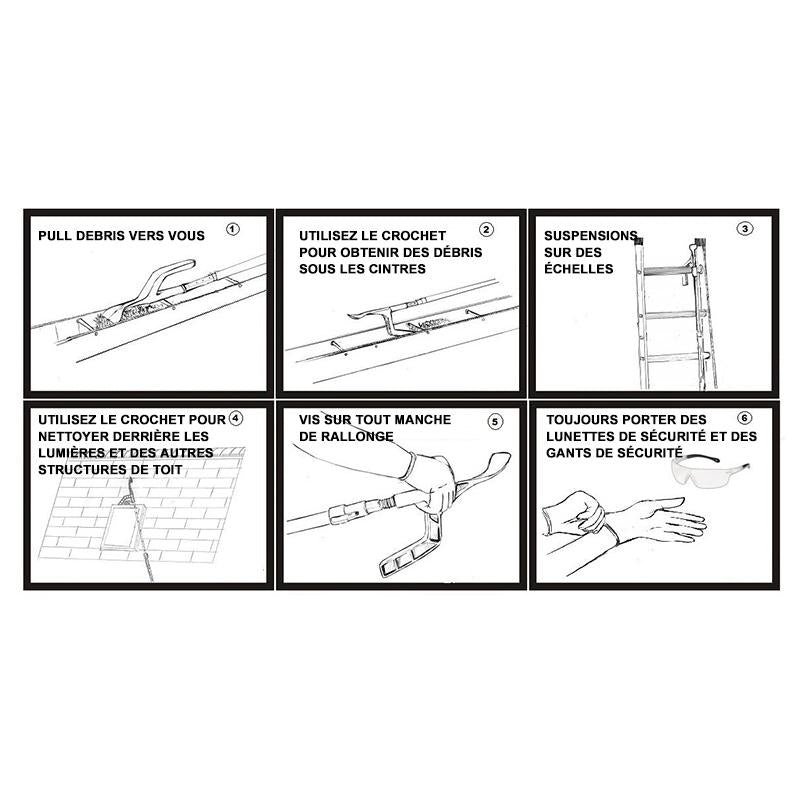 Gutter Cleaning Tool with Spoon Mechanism for Telescopic Poles