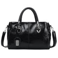 New handbags made of oil wax leather Boston, large tote bag made of soft leather