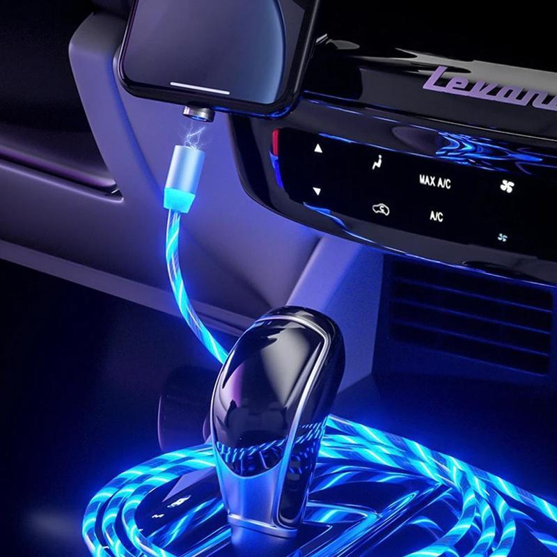 Magnetic USB charging cable with LED