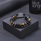 Double-layered gemstone bracelet