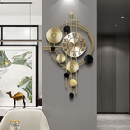 Large Silent Metal Wall Clock with Industrial Design